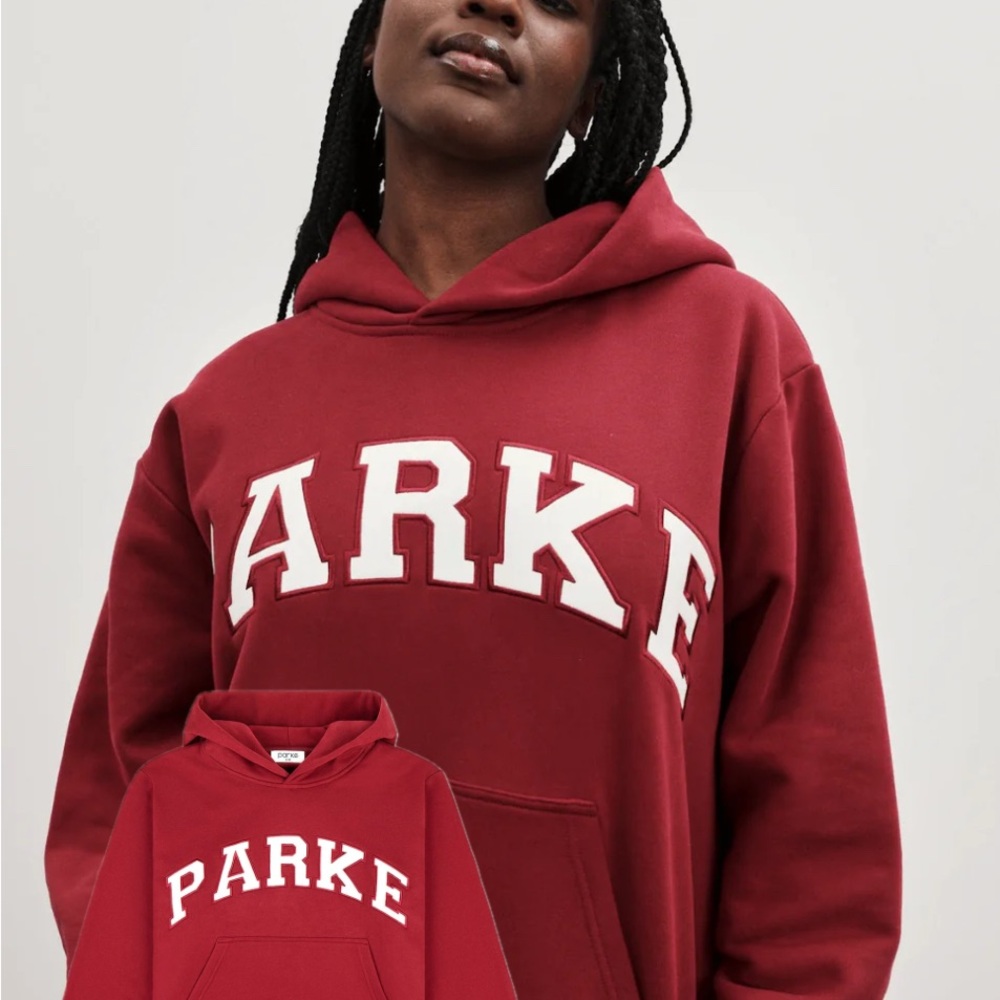 Red Hoodie with White Lettering
